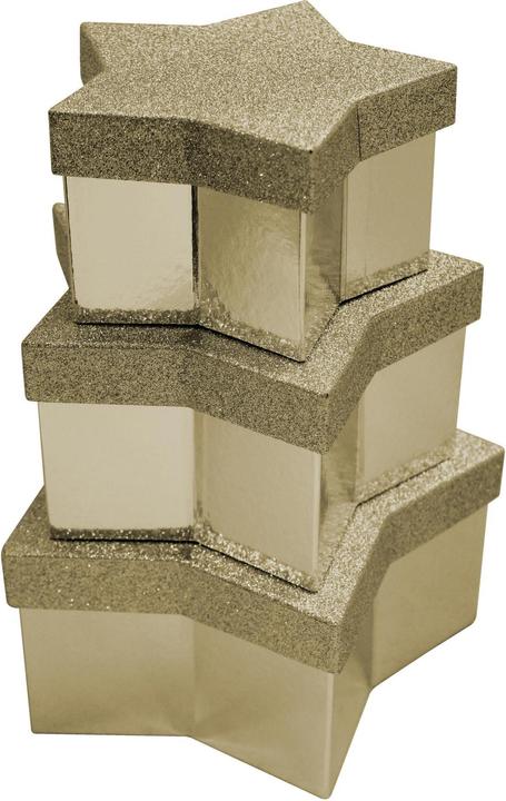 Produktbild Eurowrap Stern Geschenkschachtel Glitter 3erPack Set Karton (Geschenkbox, 3 x)