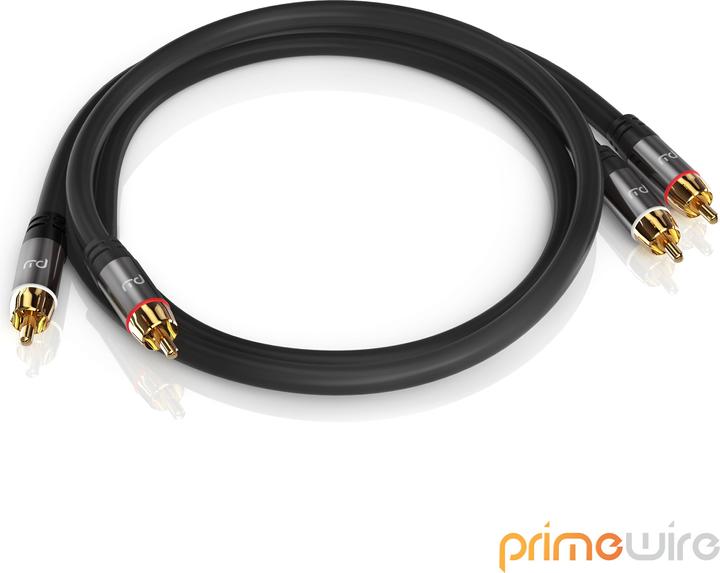 Produktbild Primewire Stereo Cinch Audio Kabel, RCA, mehrfach geschirmtes HiFi Audiokabel, 2X Cinch zu 2X Cinch (3 m, Cinch)