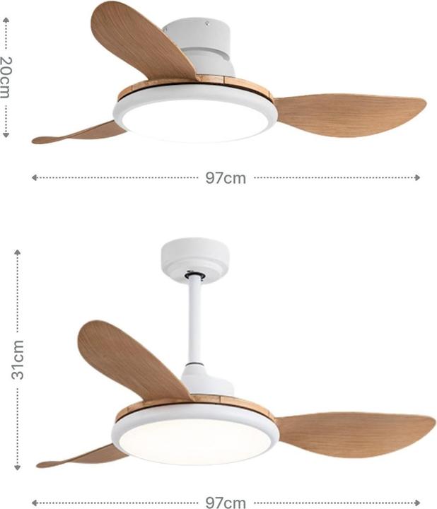 Immagine prodotto Hermex Ventilator mit LED-Beleuchtung Deckenventilator Deckengebläse