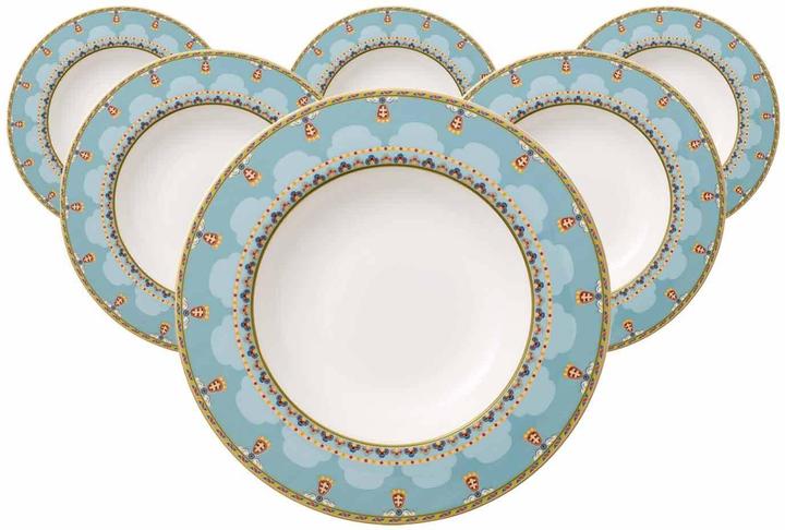 Villeroy & Boch Multipack Samarkand Aquamarin Suppenteller - 6 Stück (6 x, 24.80 cm)