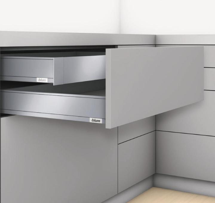 Produktbild Blum Legrabox pure H M | 1 Paar 40kg 270mm | Tip On Vollauszug inox Set