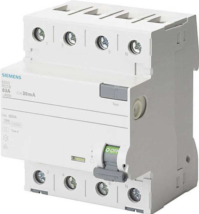 Siemens RCCB Type A 63A 3+N-pole 300mA 400V 4mW
