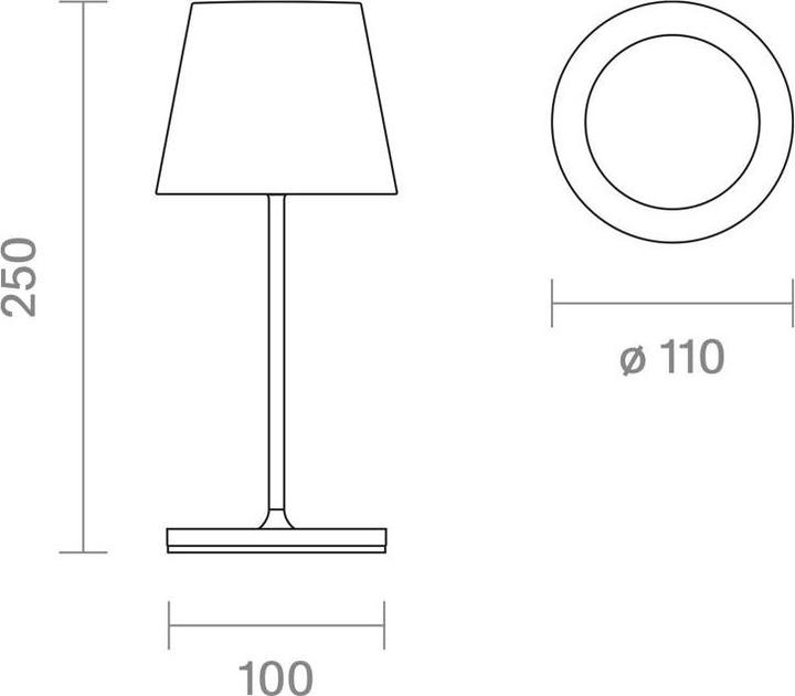 Actual product image Sigor 4547001 Nuindie mini rechargeable table lamp 25cm midnight black 2.2W FlexMood 2200K/2700K IP54 (98.50 lm)