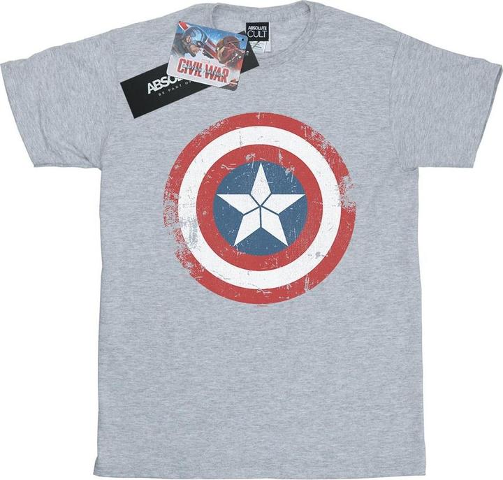 Actual product image Boys Captain America Civil War Distressed Shield T-Shirt (116)