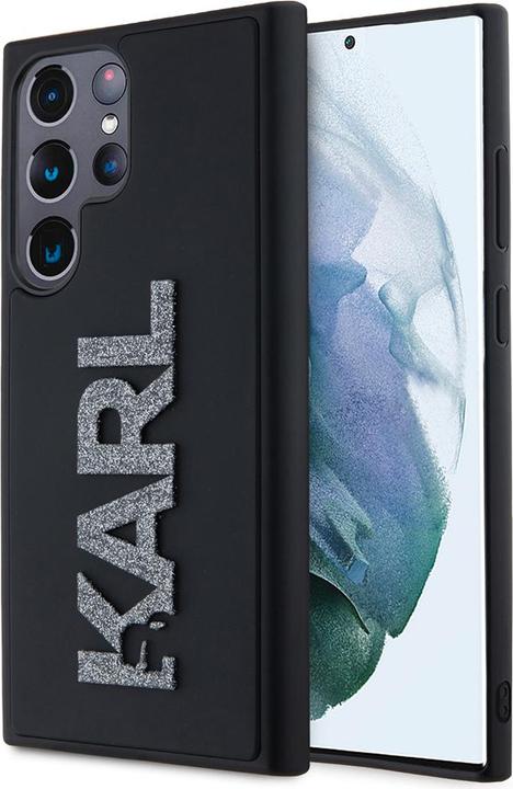 Actual product image Karl Lagerfeld KLHCS23L3DMBKCK S23 Ultra S918 czarny/black hardcase 3D Rubber Glitter Logo (Samsung Galaxy S23 Ultra)