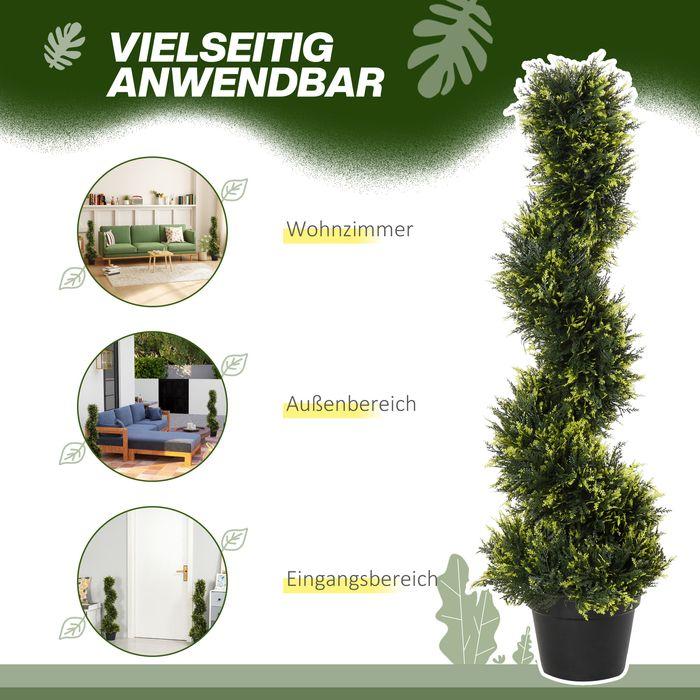 Immagine prodotto Swisshandel24 2er Set künstliche Zedernbaum gross 90 cm Kunstpflanze für Wohnzimmer Büro (90 cm)