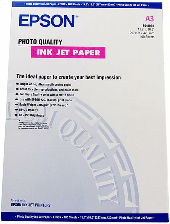 Produktbild Epson Photo Quality Ink Jet Papier, 100 Blatt (104 g/m², A3, 100 x)