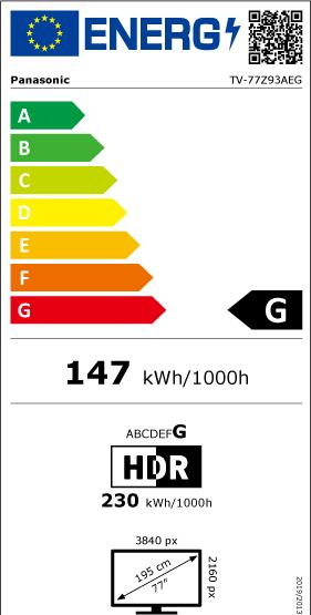 Energie-Label Panasonic TV-77Z93AEG (77", OLED, 4K)
