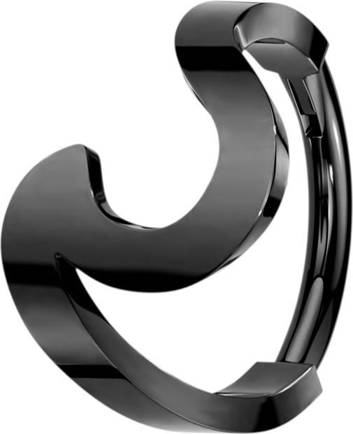 Star Piercing Micro Segmentring klappbar schwarz Welle (ohne Messing, Chirurgenstahl 316L)