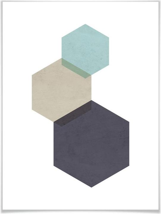 Produktbild Trenddeko Hexagons aqua (100 x 120 cm)