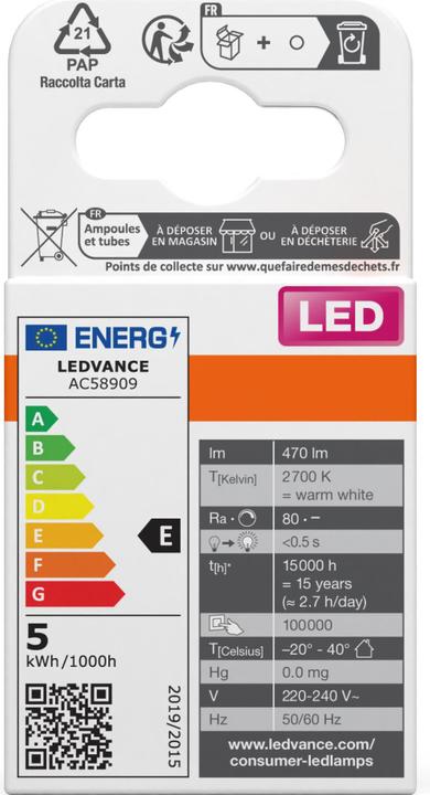 Label énergétique Osram Pin (G9, 4.20 W, 470 lm, 1 x, E)