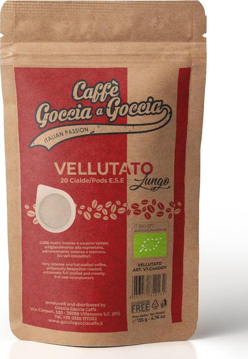 Actual product image Caffè Goccia a Goccia Goccia a Goccia Vellutato Organic Lungo (20 pods bag) (20 x Port.)