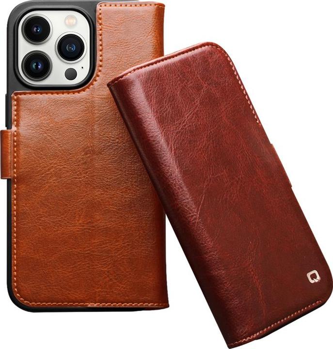 Immagine prodotto QiAlino Custodia flip con chiusura magnetica Marrone chiaro (Apple iPhone 14 Pro)