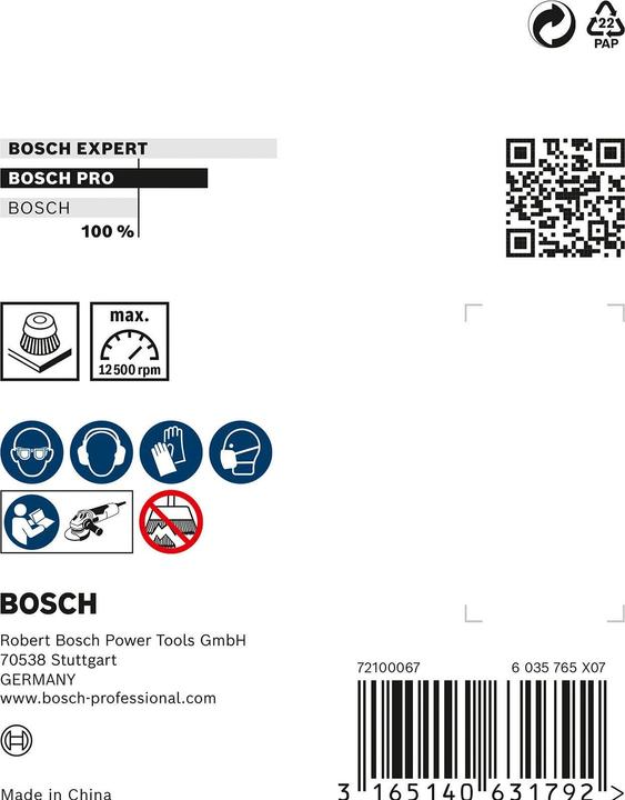 Produktbild Bosch Professional Zubehör PRO Metal heavy Topfbürste, 75 x 0,35 mm, Gewinde (0.35 mm)