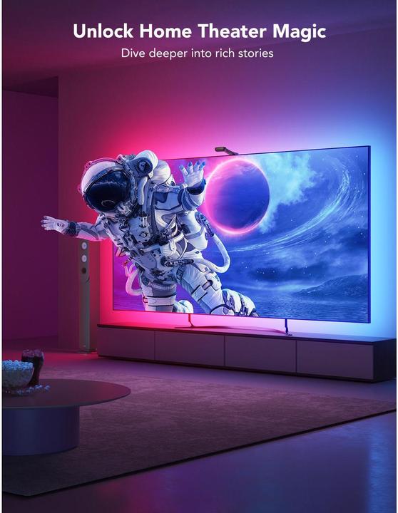 Productafbeelding Govee Envisual TV Backlight T2, RGBIC, WiFi, BT (RGBIC, 360 cm, Interieur)