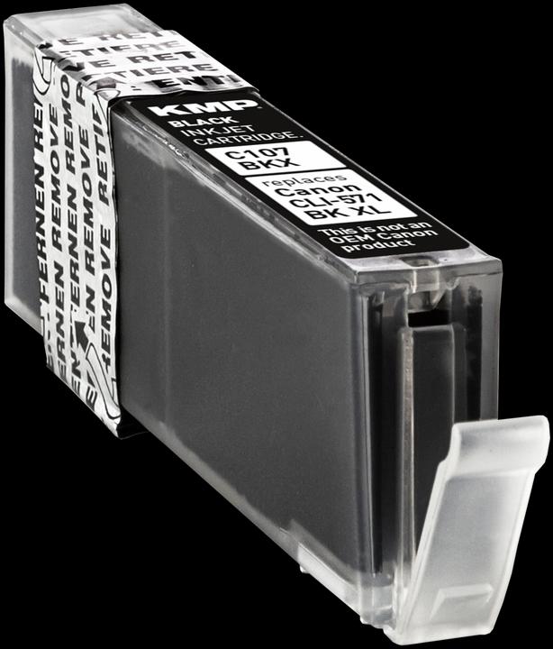 Produktbild KMP C107BKX Tintenpatrone sw komp. mit Canon CLI-571 XL BK (BK)