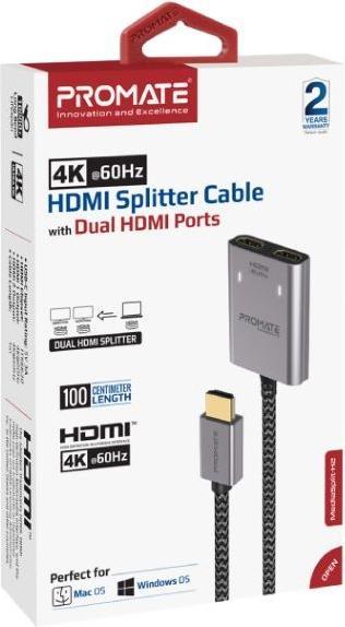 Image du produit ProMate MediaSplit-H2 Répartiteur HDMI 4K (1 m, HDMI)