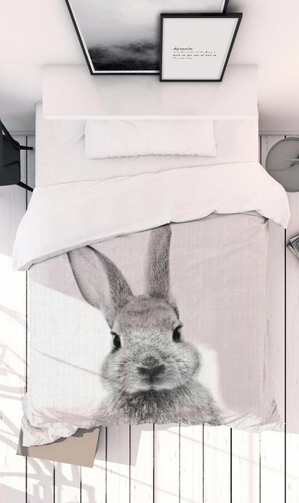 Produktbild Juniqe Kaninchen-Schwarz-Weiss-Fotografie (Bettwäsche Set, 160 x 210 cm, 50 x 70 cm)