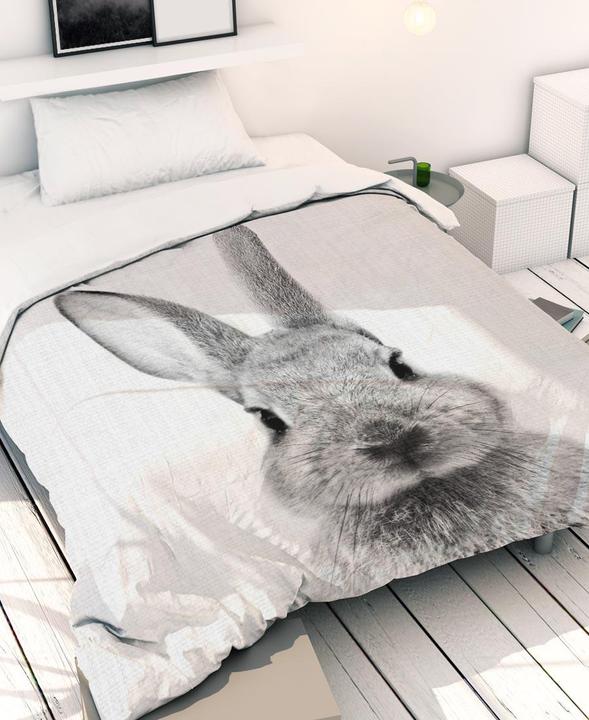 Produktbild Juniqe Kaninchen-Schwarz-Weiss-Fotografie (Bettwäsche Set, 160 x 210 cm, 50 x 70 cm)