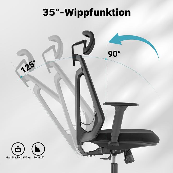 Image du produit Wiltec Chaise de bureau ergonomique