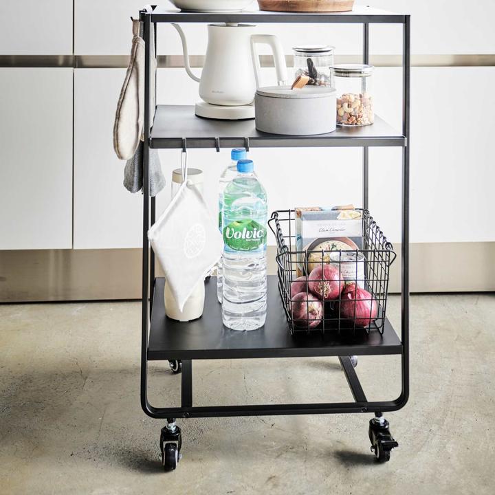Actual product image Yamazaki kitchen trolley - 3 levels - Tower - Black