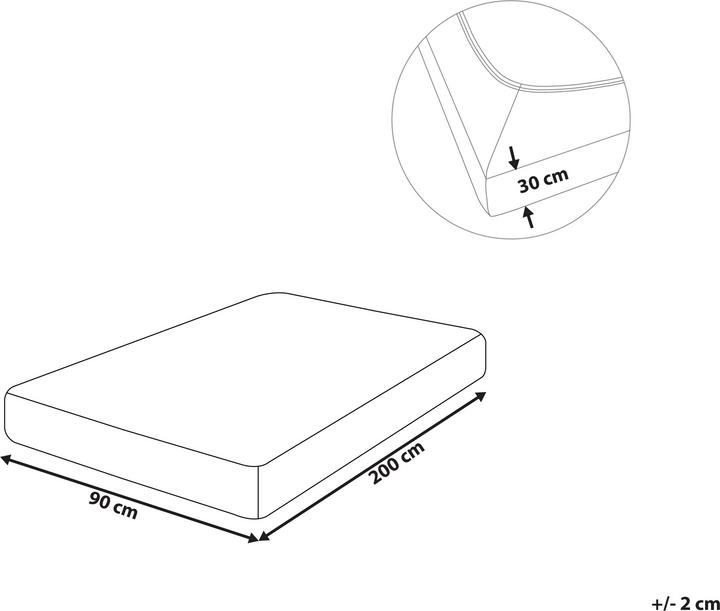 Immagine prodotto Beliani Lenzuolo a pieghe in cotone bianco 90 x 200 cm JANBU (90 x 200 cm)