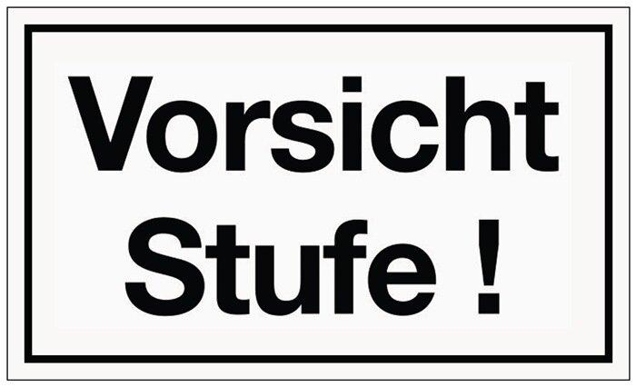 Actual product image HP Autozubehör Caution step sign Plastic sign L250xW150 mm white black plastic