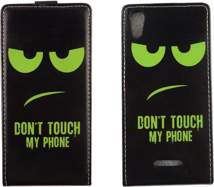 Produktbild König Design Wiko Lenny 4 Handyhülle Schutzcase Dont Touch My Phone Grün Tasche Flip Cover (Wiko Lenny 4)