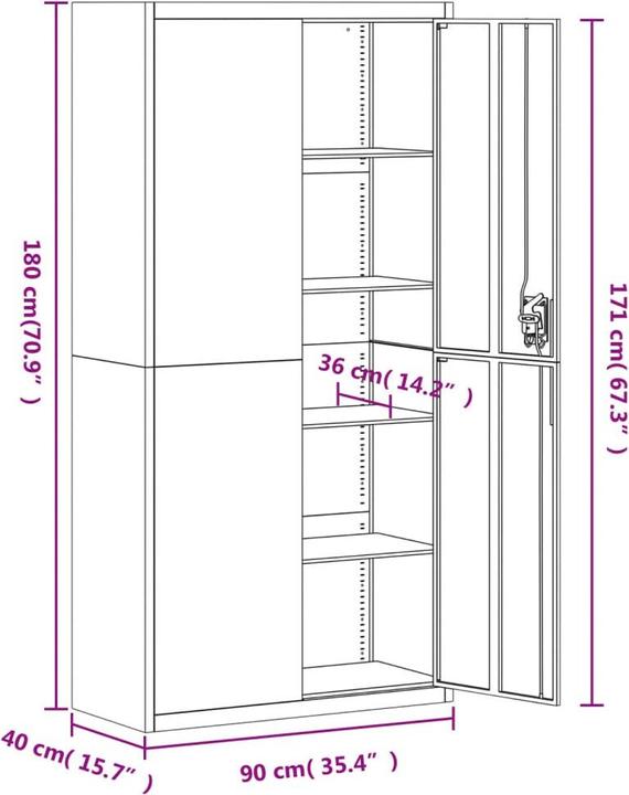 Image du produit VidaXL Bakarne (90 x 40 x 180 cm)