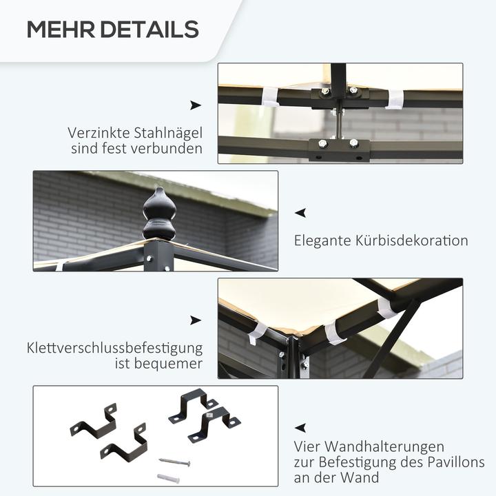 Produktbild Outsunny Gartenpavillon mit geschwungenem Dach (297 cm, 297 cm)