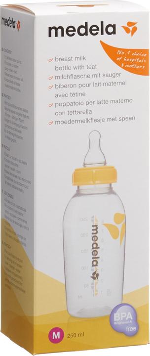 Actual product image Medela Milk bottle 250 ml with teat M (medium flow / 4 to 6 months) (250 ml)