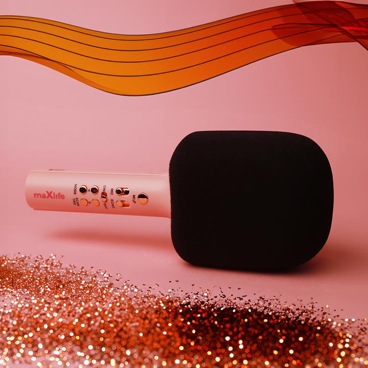 Actual product image Maxlife Bluetooth microphone with speaker MXBM-600 pink