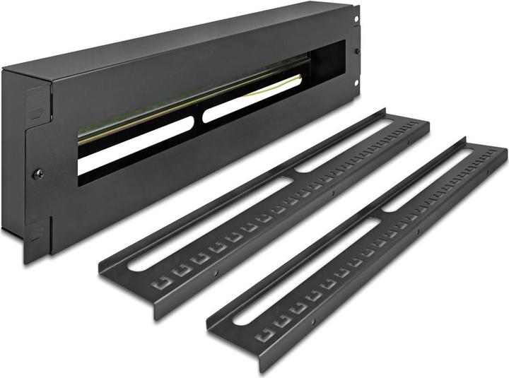 Delock 19" Schutzschalterleiste mit Abdeckung und Hutschiene