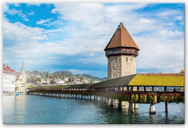 Produktbild Trenddeko Holzbrücke in Luzern (150 x 100 cm)
