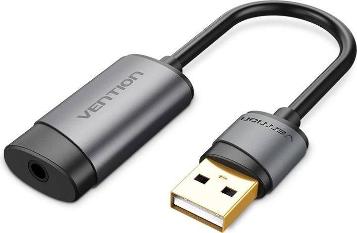 Actual product image Vention USB External Sound Card 0.15M Gray Metal Type(OMTP-CTIA) (USB)