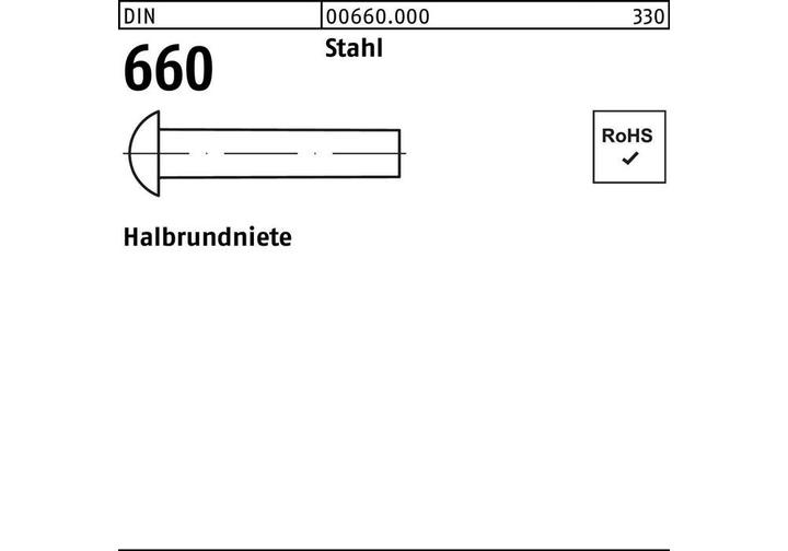 Produktbild Halbrundniete DIN 660 3 x 10 Stahl