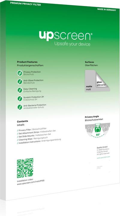 Actual product image upscreen Spy Shield Privacy Filter (15.60", 16 : 9)
