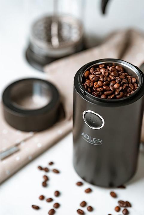 Image du produit Adler Moulin à café AD4446bs 150 W, Capacité en grains de café 75 g, Interrupteur de sécurité du (Prise UE)