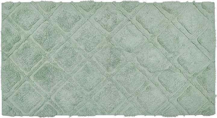 Actual product image Beliani Carpet cotton light green 80 x 150 cm geometric pattern short pile HATAY (150 x 80 cm)