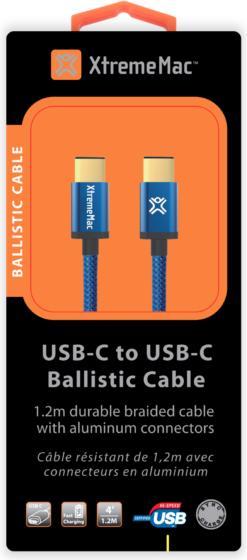 Produktbild Xlayer Fully Reversible USB-C To Usb- Premium Balistic Cable 1.2m Blue (1.20 m, USB 3.2 Gen 1)