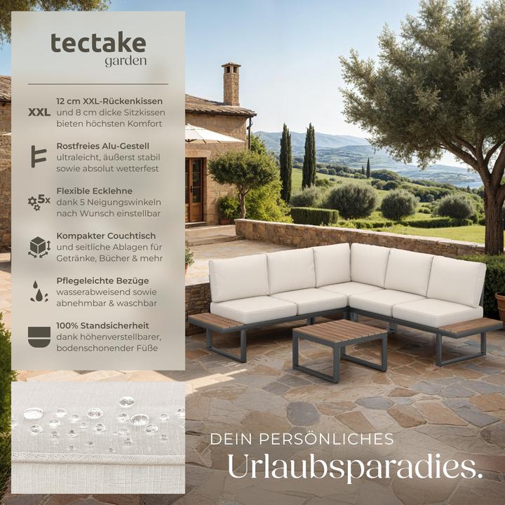 Actual product image tectake Garten-Lounge-Set Eliar, 4-teilig, mit Aluminiumgestell