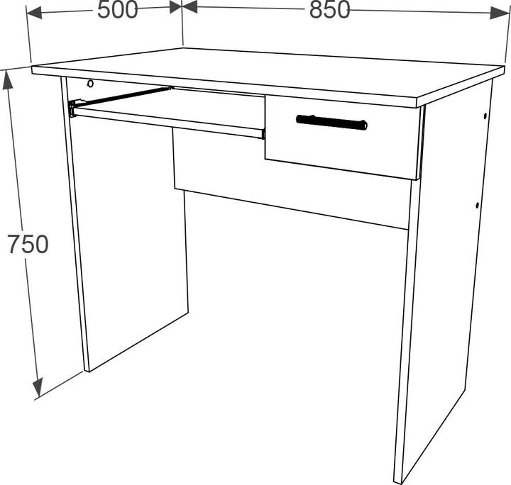 Image du produit VCM Bureau en bois Table d'ordinateur Tiroir de clavier Table de bureau Arusa L (85 x 50 x 75 cm)