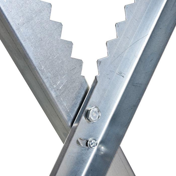 Immagine prodotto Swisshandel24 Cavalletto pieghevole per motosega Telaio per legna da ardere Metallo argento 83 x 83 x 79 cm (83 cm, 83 cm)