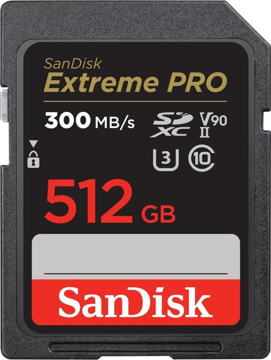 Actual product image SanDisk Extreme PRO UHS-II V90 (512 GB, SDXC, U3, UHS-II)