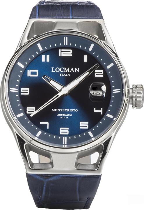 Produktbild Locman Italy Herrenuhr Montecristo Automatik blau 41 mm Ref. 0541 (Analoguhr, 41 mm)