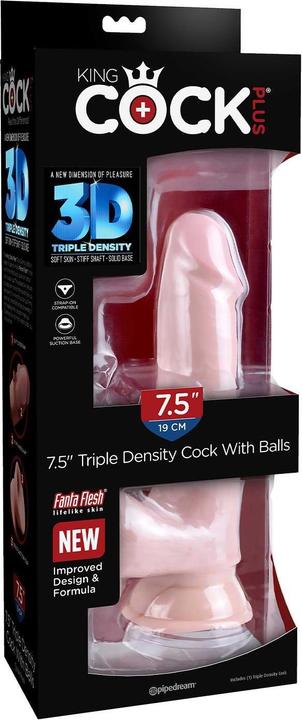 Actual product image Pipedream King Cock Triple Density wBalls 7.5"