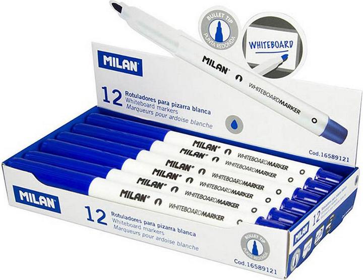 Immagine prodotto Pennarello per lavagna bianca blu sottile (12 pezzi) (Blu, 12 x)