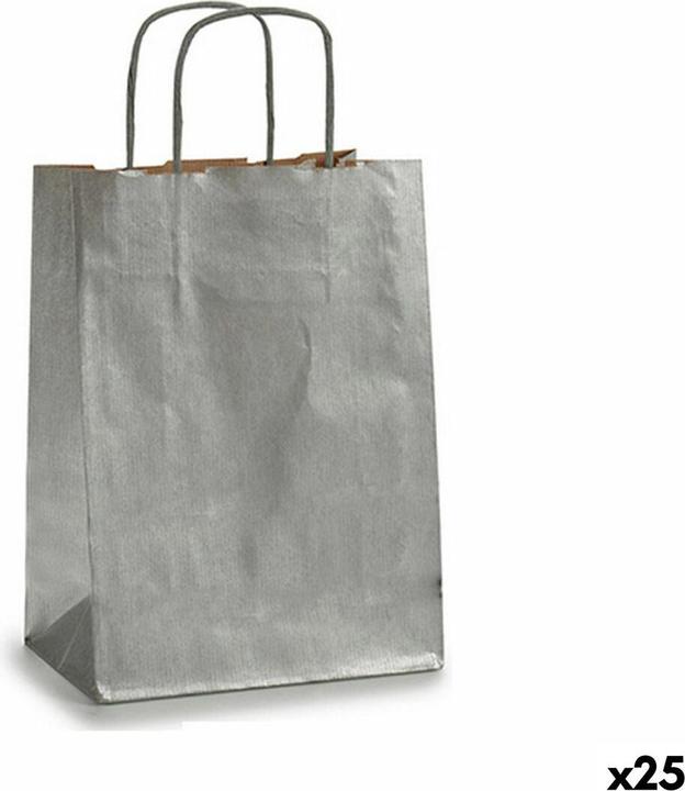 Image du produit Pincello Papiertaschen Silberfarben (18 x 8 x 31 cm) (25 Stück) (Pochette cadeau, 25 x)