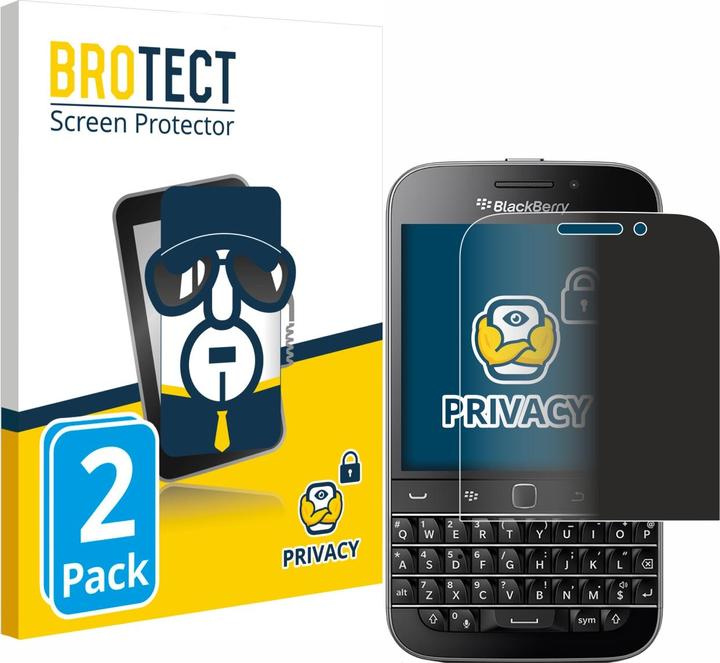 Productafbeelding BROTECT Anti-spionnetje privacyfolie Beschermfolie tegen blauw licht (2 Stuk, Blackberry Classic Q20)