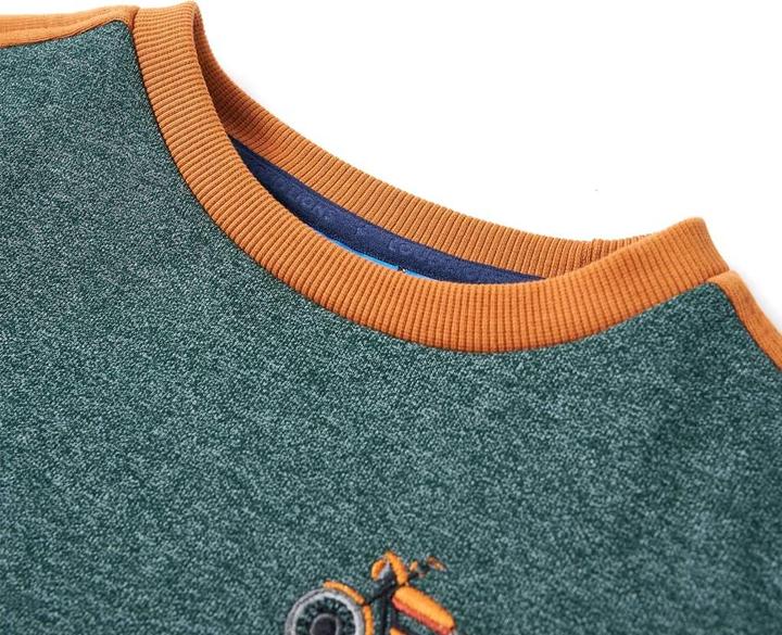Actual product image VidaXL Children's sweatshirt dark green melange 92,Material: 50 (92)